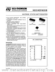HCF4031B datasheet pdf SGS Thomson Microelectronics