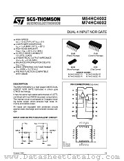 M74HC4002 datasheet pdf SGS Thomson Microelectronics