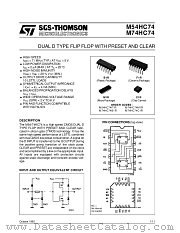 M74HC74 datasheet pdf SGS Thomson Microelectronics