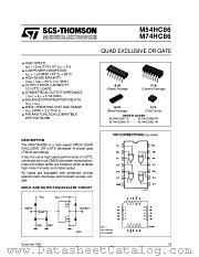 M54HC86 datasheet pdf SGS Thomson Microelectronics