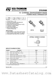 STK2N80 datasheet pdf SGS Thomson Microelectronics