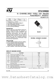 STU10NB80 datasheet pdf SGS Thomson Microelectronics