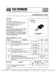 T620W datasheet pdf SGS Thomson Microelectronics