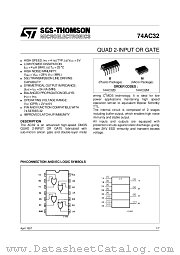 74AC32 datasheet pdf SGS Thomson Microelectronics