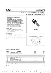 BU808DFP datasheet pdf SGS Thomson Microelectronics