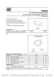 SD2933 datasheet pdf SGS Thomson Microelectronics