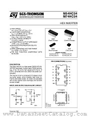 M74HC04 datasheet pdf SGS Thomson Microelectronics