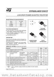 STPS20L40CT datasheet pdf SGS Thomson Microelectronics