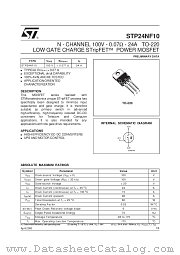 STP24NF10 datasheet pdf SGS Thomson Microelectronics