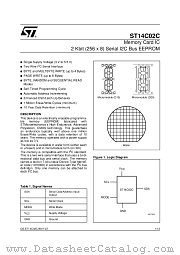ST14C02C datasheet pdf SGS Thomson Microelectronics