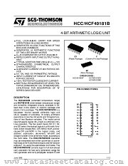 HCC40181B datasheet pdf SGS Thomson Microelectronics