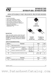 BYW81G-200 datasheet pdf SGS Thomson Microelectronics