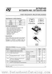 BYT260PIV-400 datasheet pdf SGS Thomson Microelectronics
