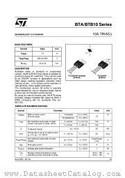 BTA10-800C datasheet pdf SGS Thomson Microelectronics