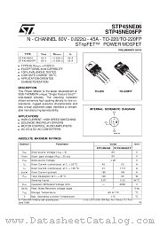 STP45NE06 datasheet pdf SGS Thomson Microelectronics
