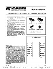 HCF4047B datasheet pdf SGS Thomson Microelectronics