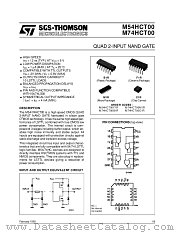 M74HCT00C1R datasheet pdf SGS Thomson Microelectronics