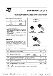 STPS10H100CG-1 datasheet pdf SGS Thomson Microelectronics
