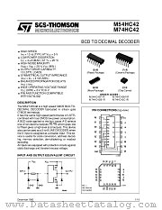 M54HC42 datasheet pdf SGS Thomson Microelectronics