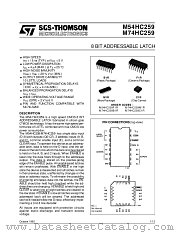 M54HC259 datasheet pdf SGS Thomson Microelectronics