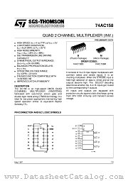 74AC158 datasheet pdf SGS Thomson Microelectronics