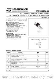 STP80N03L-06 datasheet pdf SGS Thomson Microelectronics