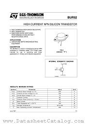 BUR52 datasheet pdf SGS Thomson Microelectronics