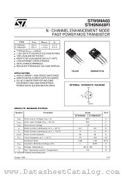 STW9NA60 datasheet pdf SGS Thomson Microelectronics