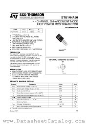 STU14NA50 datasheet pdf SGS Thomson Microelectronics