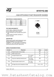BYW77G-200 datasheet pdf SGS Thomson Microelectronics