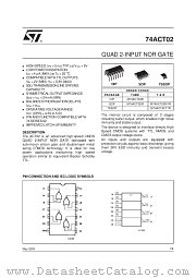 74ACT02 datasheet pdf SGS Thomson Microelectronics