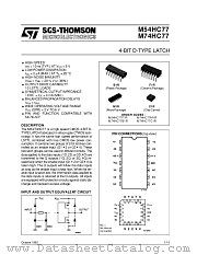 M54HC77 datasheet pdf SGS Thomson Microelectronics