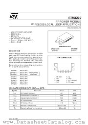 STM376-2 datasheet pdf SGS Thomson Microelectronics