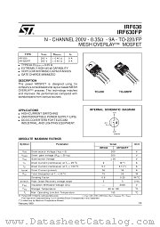 IRF630FP datasheet pdf SGS Thomson Microelectronics