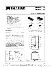 M54HCT30 datasheet pdf SGS Thomson Microelectronics