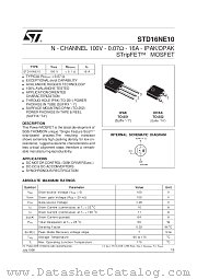 STD16NE10 datasheet pdf SGS Thomson Microelectronics