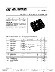 GS2T48-D12 datasheet pdf SGS Thomson Microelectronics