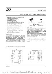 74VHC138 datasheet pdf SGS Thomson Microelectronics