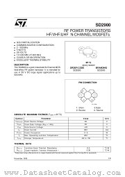SD2900 datasheet pdf SGS Thomson Microelectronics