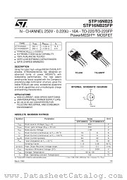 STP16NB25FP datasheet pdf SGS Thomson Microelectronics