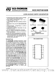 HCC40182B datasheet pdf SGS Thomson Microelectronics