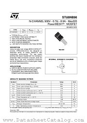 STU8NB90 datasheet pdf SGS Thomson Microelectronics