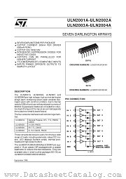 ULN2001A datasheet pdf SGS Thomson Microelectronics