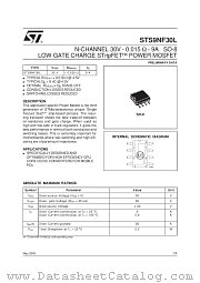 STS9NF30L datasheet pdf SGS Thomson Microelectronics