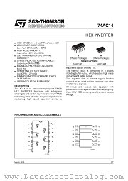 74AC14 datasheet pdf SGS Thomson Microelectronics