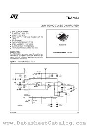 TDA7482 datasheet pdf SGS Thomson Microelectronics