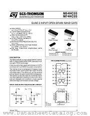 M54HC03 datasheet pdf SGS Thomson Microelectronics