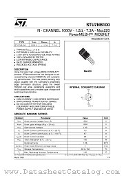 STU7NB100 datasheet pdf SGS Thomson Microelectronics