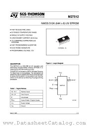 M27512 datasheet pdf SGS Thomson Microelectronics