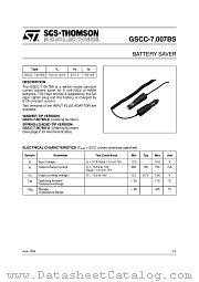 GSCC-7.007BS datasheet pdf SGS Thomson Microelectronics